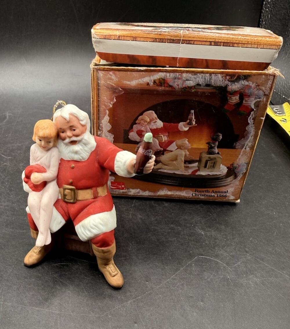 1986 Coca-Cola Santa Claus 4th Annual Christmas Ornament Royal Orleans -48D